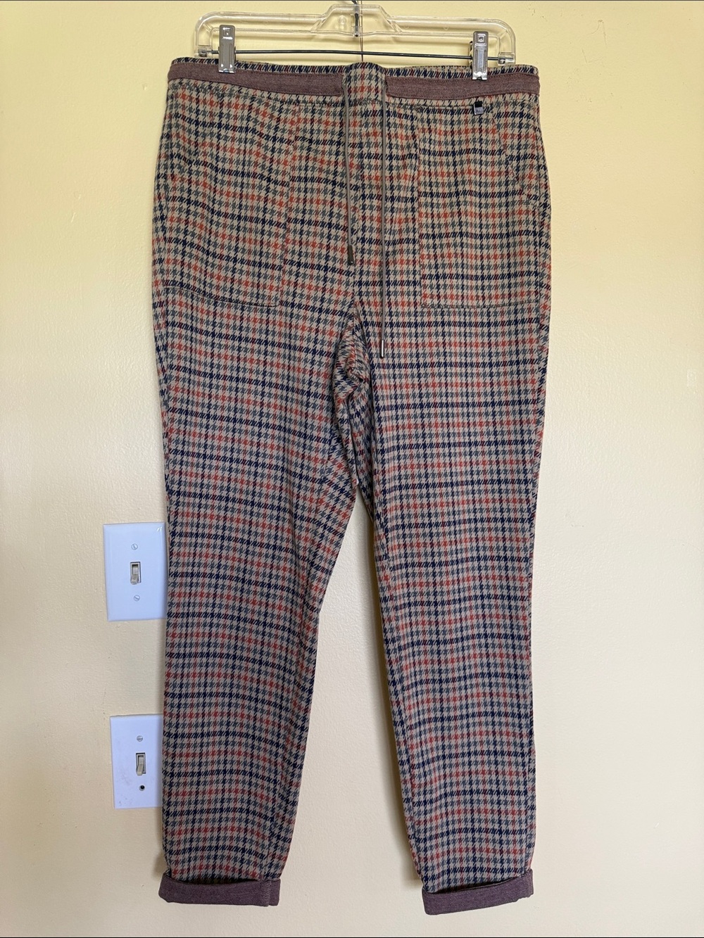 Mavi houndstooth pull on drawstring pants NWOT size L